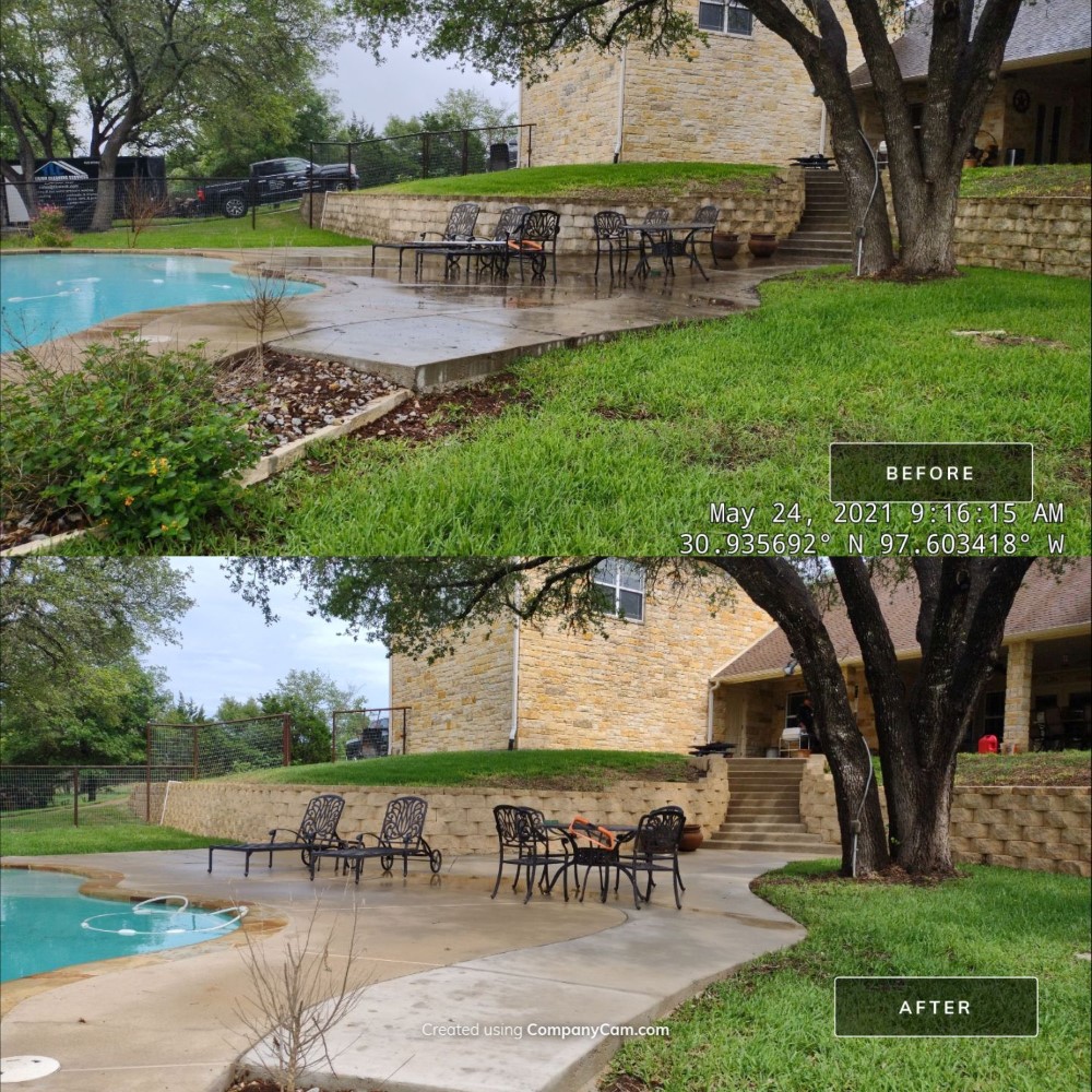 Patio, Retaining Wall, and Limestone Cleaning in Salado, TX